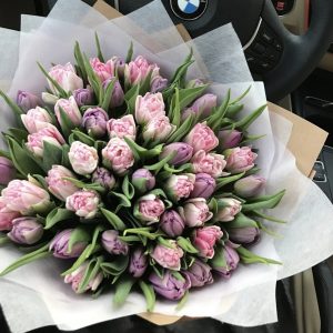 Букет из 21 тюльпана — Цветы