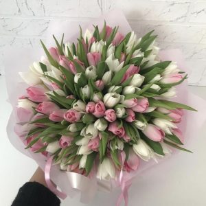 Букет из 101 тюльпана — Букеты цветов