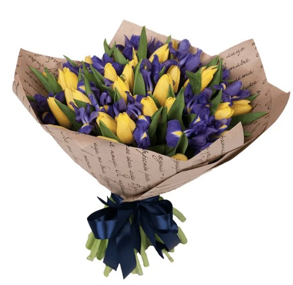 Букет ирисов и тюльпанов — Букеты цветов