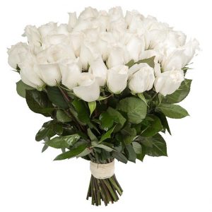 Букет из 35 белых роз 80 см — Белые розы для любимой