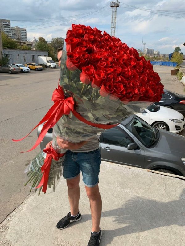 Букет из 101 розы 170 см — Букеты цветов