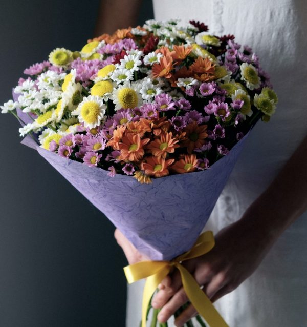 Букет из 19 хризантем — Букеты цветов