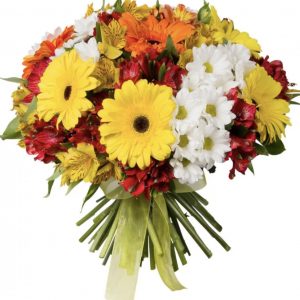 Букет гербер и хризантем — Букеты цветов