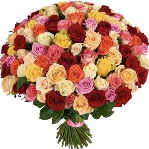 Букет из 101 розы микс — Букеты цветов
