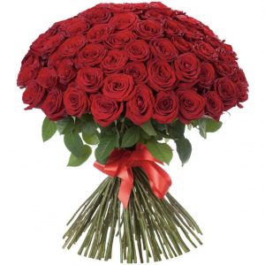 Букет из 101 красной розы 40 см — 100 роз