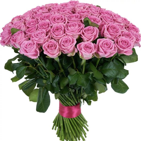 Букет из 101 розовой розы 40 см