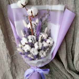 Букет из хлопка и лаванды — Букеты цветов