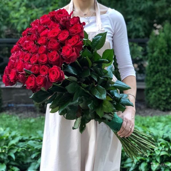 Букет из 51 розы 120 см — Букеты цветов