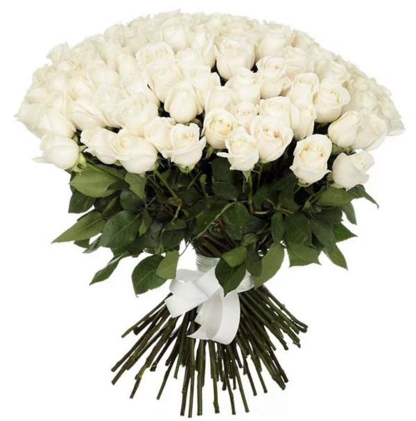 Букет из 101 белой розы — Букеты цветов