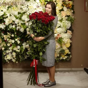 Букет из 25 роз 150 см — Большие розы доставка