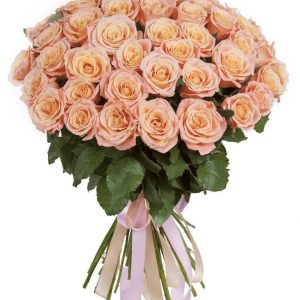 Букет из 51 персиковой розы — Розы