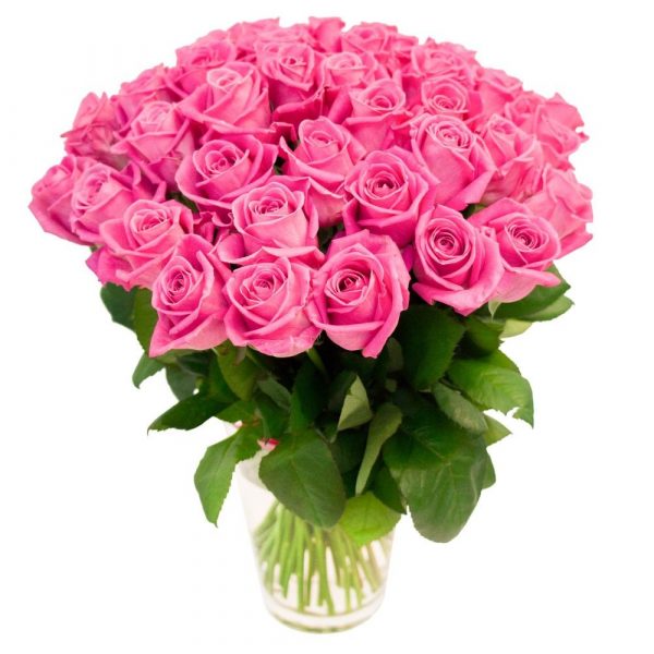 Букет из 35 розовых роз 80 см — Розы