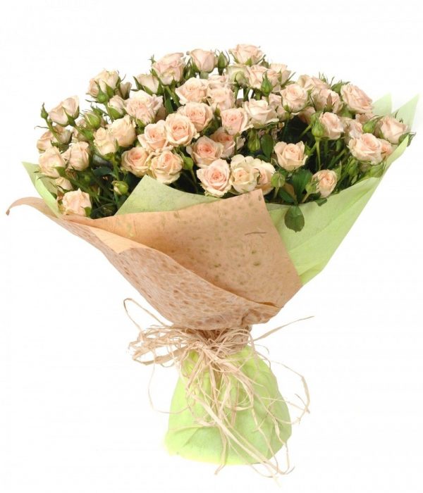 19 кустовых кремовых роз — Букеты цветов