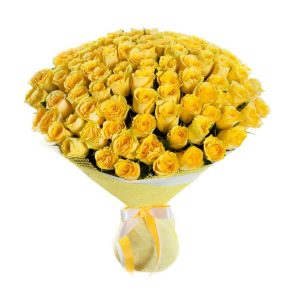 Букет из 101 желтой розы 40 см —