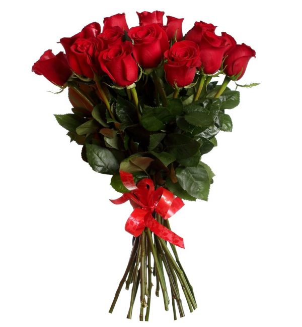 Букет из 25 красных роз 70 см — Букет роз с днем рождения