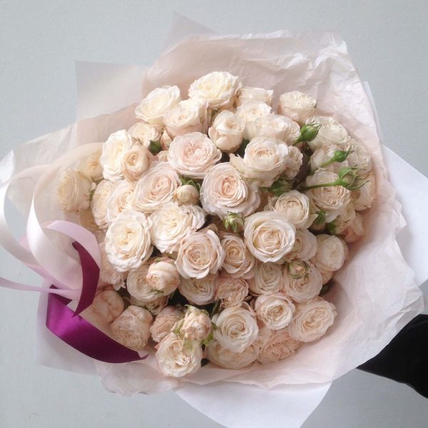 Букет эксклюзивных пионовидных роз — Кустовые пионовидные розы