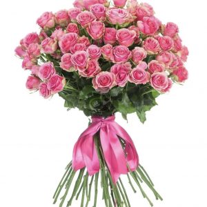 35 кустовых розовых роз — Букеты цветов