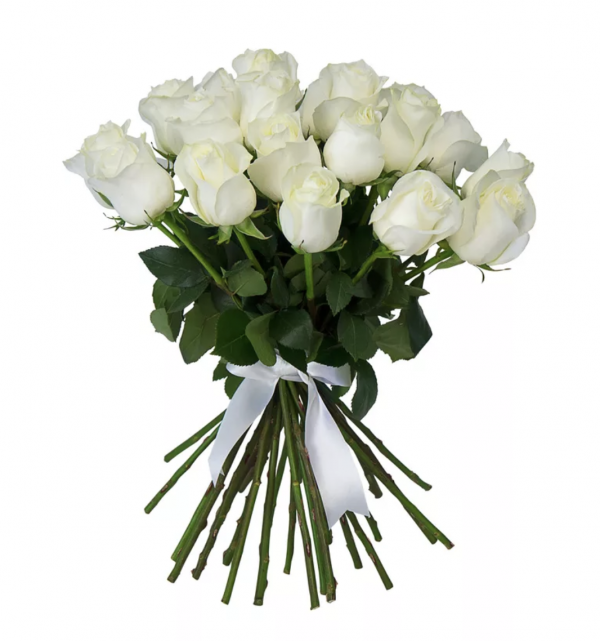 Букет из 21 белой розы — Букеты цветов
