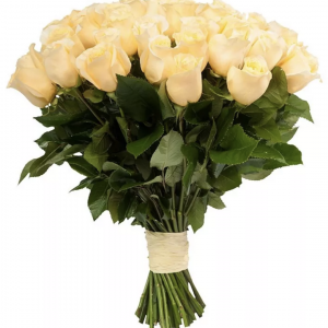 Букет из 35 кремовых роз — Букеты цветов