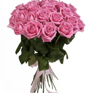 Букет из 25 розовых роз 70 см — Розы