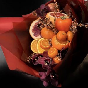 Арт-букет из фруктов и орхидей — Букеты из апельсинов