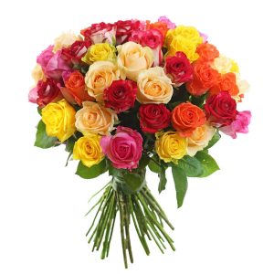 Букет из ярких роз 80 см — Розы