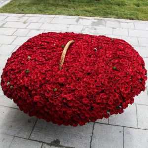 Корзина из 1001 красной розы — 1000 роз