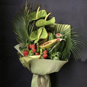 Зеленый букет «Мандрагора» — Букеты из овощей и фруктов