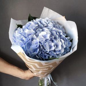 Букет из трех голубых гортензий — Букеты цветов