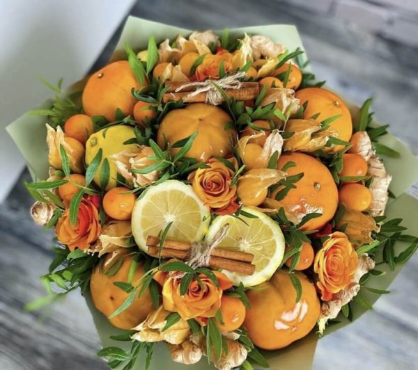 Оранжевый букет «Осень» — Букеты из мандаринов