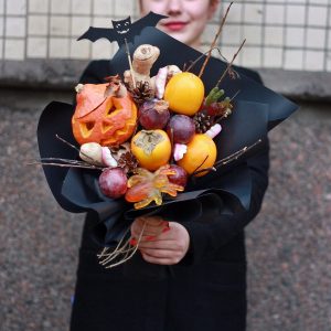 Букет на Хэллоуин с тыквой — Букеты из мармелада