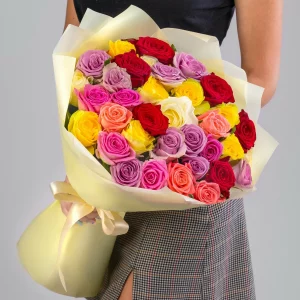 Букет из 35 роз микс (50 см.) — Букеты цветов