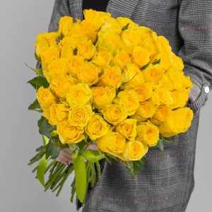 Букет из 35 желтых роз (40 см.) — Розы