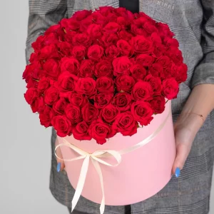 75 красных роз в коробке — Красные розы для любимой