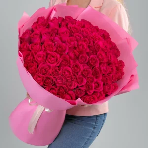 75 малиновых роз (70 см.) — Букеты цветов