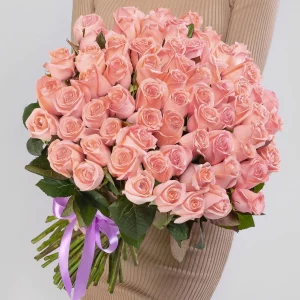 Букет из 75 розовых роз 40 см