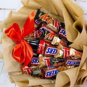 Сладкий букет «Шоколадная радость» — Букеты из вкусняшек