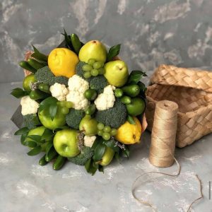 Букет из цветной капусты «Двор» — Букеты из брокколи