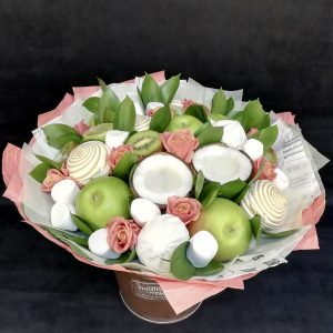 Съедобный букет «Сладкий кокос» — Букеты из яблок