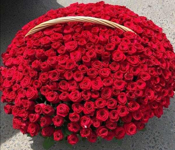 Букет из 301 красной розы в корзине