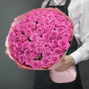 51 розовая роза 70 см — Розы