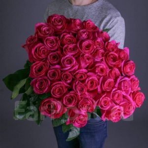 Букет из 51 розовой розы 80 см — Розы