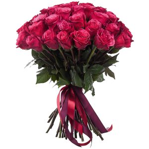 Букет из 35 малиновых роз (70 см.) — Розы