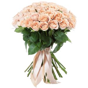 Букет из 51 кремовой розы 80 см — Розы
