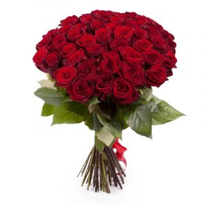 Букет из 35 бордовой розы 40 см — Розы