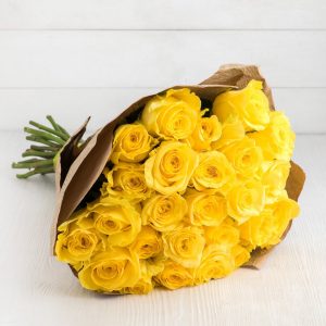 Букет из 51 желтой розы 50 см — Розы