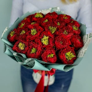 Букет из 25 пионовидных Кенийских роз — 25 роз доставка