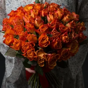 Букет из 51 оранжевой розы 40 см