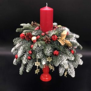 Рождественский подсвечник в вазе — Новогодний декор