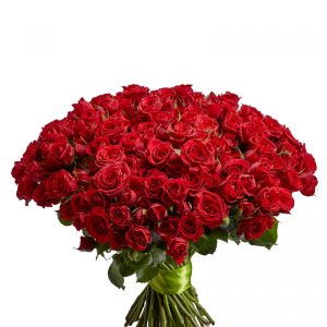 Букет из 45 кустовых красных роз —
